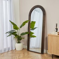 Evie Ridged Arch Lean To Mirror - Brown - image 1