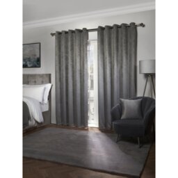 Metro Thermal Blackout Eyelet Curtains - Silver / 116cm / 137cm - thumbnail 2