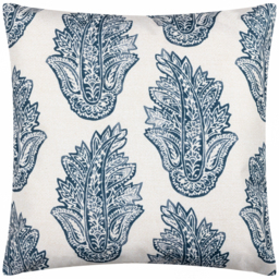 Paisley Fronds Outdoor Cushion Cover - Navy - thumbnail 4