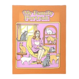 My Family Portrait Canvas Plaque by Steven Rhodes - 19x25cm Retro Wall Art - Yellow - thumbnail 3
