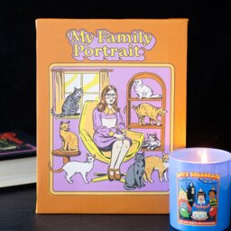 My Family Portrait Canvas Plaque by Steven Rhodes - 19x25cm Retro Wall Art - Yellow - thumbnail 2