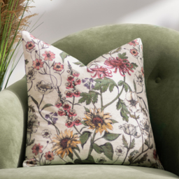 Wallflower Floral Cushion - Multicolour / Feather - thumbnail 2