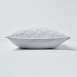 Homescapes Quilted Velvet Cushion Cover Geometric Eternity Ring Pattern - Grey - thumbnail 2