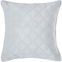 Homescapes Quilted Velvet Cushion Cover Geometric Eternity Ring Pattern - Grey