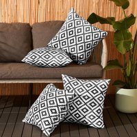 Pack Of Geometric Outdoor Cushion Covers - Geo Grey / 4