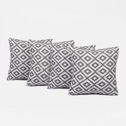Pack Of Geometric Outdoor Cushion Covers - Geo Grey / 4 - thumbnail 2