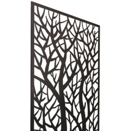 MirrorOutlet  Amarelle Large Metal Tree design Garden screen 180cm X 90cm - Black - thumbnail 3