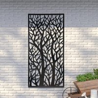 MirrorOutlet  Amarelle Large Metal Tree design Garden screen 180cm X 90cm - Black - thumbnail 1