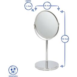 Harbour Housewares Pedestal Mirror - 18.5cm x 34.5cm - Gold - Gold - thumbnail 3