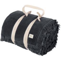 Jaye Cotton Velvet Filled Bedspread - Slate - thumbnail 5