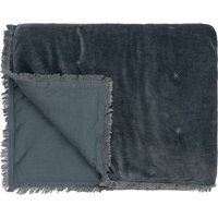 Jaye Cotton Velvet Filled Bedspread - Slate - thumbnail 1