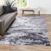 Emperor Onyx Modern Grunge Sprayed Abstract Area Rugs - Silver / 160x230 cm Rectangle - image 1