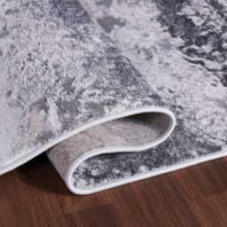 Emperor Onyx Modern Grunge Sprayed Abstract Area Rugs - Silver / 160x230 cm Rectangle - thumbnail 5