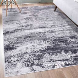 Emperor Onyx Modern Grunge Sprayed Abstract Area Rugs - Silver / 160x230 cm Rectangle - thumbnail 3