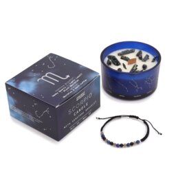 Scorpio Zodiac Crystal Candle Gemstone Bracelet Set - Blue - thumbnail 3
