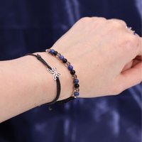 Scorpio Zodiac Crystal Candle Gemstone Bracelet Set - Blue