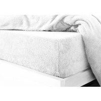 Teddy Bear Fleece Fitted Sheet - White / King