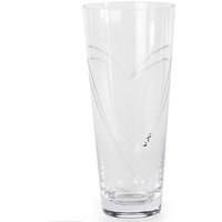 Etched Heart Detail Crystal Glass Vase - Clear