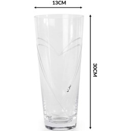 Etched Heart Detail Crystal Glass Vase - Clear - thumbnail 5
