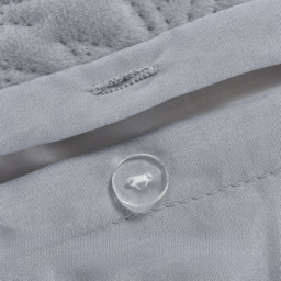 Velvet Embossed Leaf Pattern Duvet Set - Silver / Double - thumbnail 5
