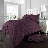 Luxury Alford Duvet Cover and Pillowcase Set - Aubergine / Superking