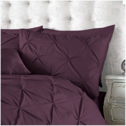 Luxury Alford Duvet Cover and Pillowcase Set - Aubergine / Superking - thumbnail 5