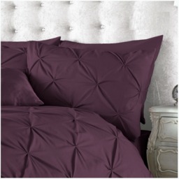 Luxury Alford Duvet Cover and Pillowcase Set - Aubergine / Superking - thumbnail 4