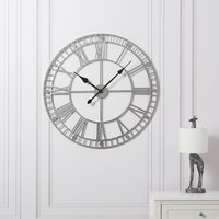 Skeleton Round Wall Clock - Silver Foiled - image 1