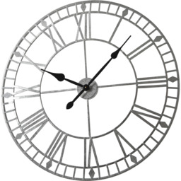 Skeleton Round Wall Clock - Silver Foiled - thumbnail 3