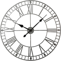 Skeleton Round Wall Clock - Silver Foiled - thumbnail 2