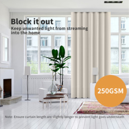 2 Pack Triple Layer Eyelet Blackout Curtain - Beige / 167cm / 137cm - thumbnail 5