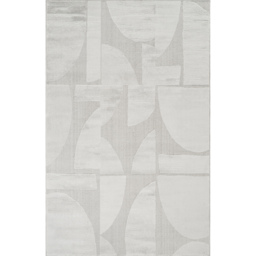 Hamilton Modern Sheen Area Rug - Abstract Motif Geometric Lines Design Rug - Silver / 220cm - thumbnail 2