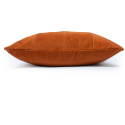 Jagger Ribbed Corduroy Cushion 45 x 45cm - Rust Orange / Feather - thumbnail 3