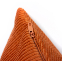 Jagger Ribbed Corduroy Cushion 45 x 45cm - Rust Orange / Feather - thumbnail 4