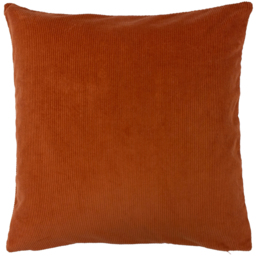 Jagger Ribbed Corduroy Cushion 45 x 45cm - Rust Orange / Feather - thumbnail 2