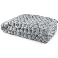 Lush Faux Rabbit Fur Throw - Silver / 180cm