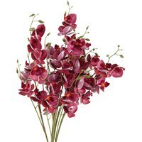 Pack of 6 x Dark Pink Artificial Mini Orchid Stem - 6 x 80cm Dark Pink Mini Orchid