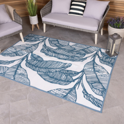 Charles Bentley Weatherproof Outdoor Rug - Teal Blue  / 230cm - thumbnail 2