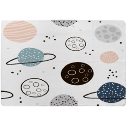 Child Hand Drawn Space Elements Designer Rug - White / 110cm - thumbnail 2