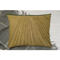 Aerial View Of Round Harvested Field Cushion - Yellow - thumbnail 1