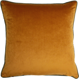 Forest Fauna Fox Velvet Piped Cushion - Rust/Gold / Polyester - thumbnail 3