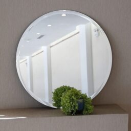 60x60 cm Frameless Round Wall Mounted Mirror - Silver - thumbnail 2