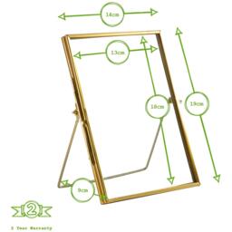 Nicola Spring Metallic Floating Photo Frame - Gold / 2 - thumbnail 3