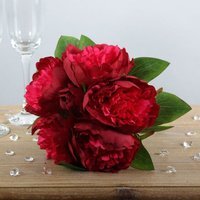 Artificial Arundel Peony Bouquet - Red