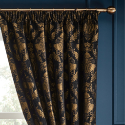Shiraz Pencil Pleat Curtains - Black / 228cm - thumbnail 3