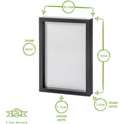 "3D Box Photo Frames - A4 (8"" x 12"") - Grey - Grey" - thumbnail 4