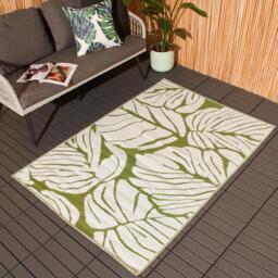 Palm Leaf Outdoor Garden Rug Garden - Green / 170cm - thumbnail 4