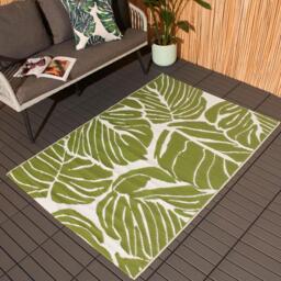 Palm Leaf Outdoor Garden Rug Garden - Green / 170cm - thumbnail 3