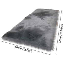 Retangular Polyester Soft Rug - Grey / 120cm - thumbnail 2