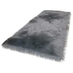 Retangular Polyester Soft Rug - Grey / 120cm - thumbnail 3